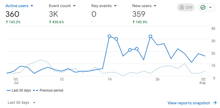 Our client project go double the visite once lunch the new website